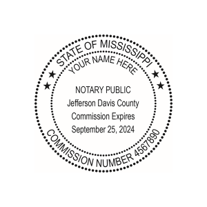 Heavy Duty Round Self-Inking Mississippi Notary Stamp